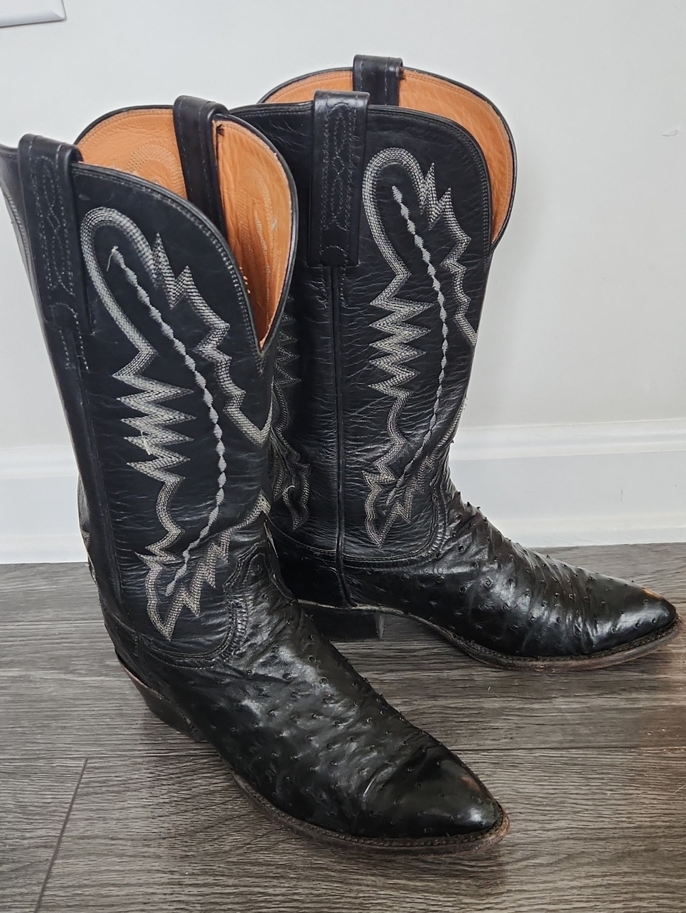 Lucchese 2000 Black Quill Ostrich Womens Boots 8C - Picture 10 of 10